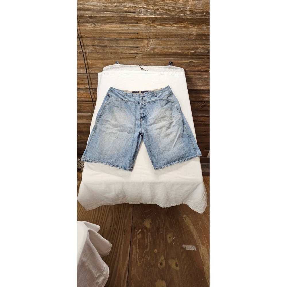 Marithe Francois Girbaud Mens Baggy Denim Shorts Light Wash Blue Size 44 Vintage